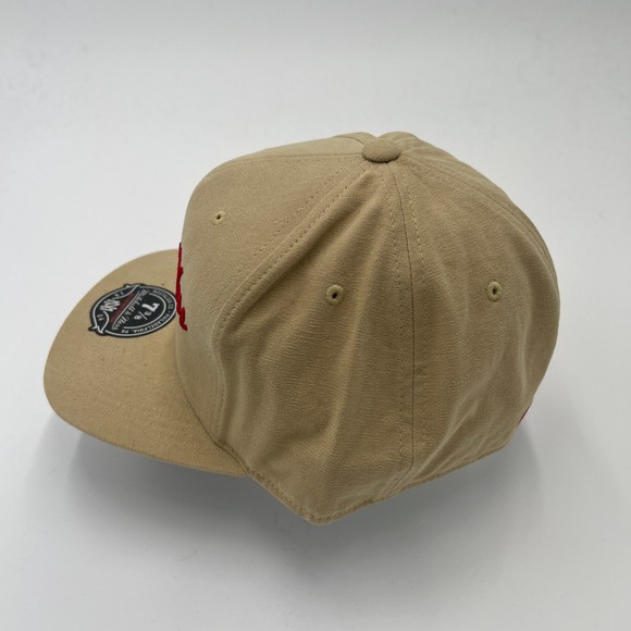 Mitchell & Ness Tan Khaki Fitted Baseball Cap 7 3/8 Nostalgia Co Philadelphia - Picture 2 of 7